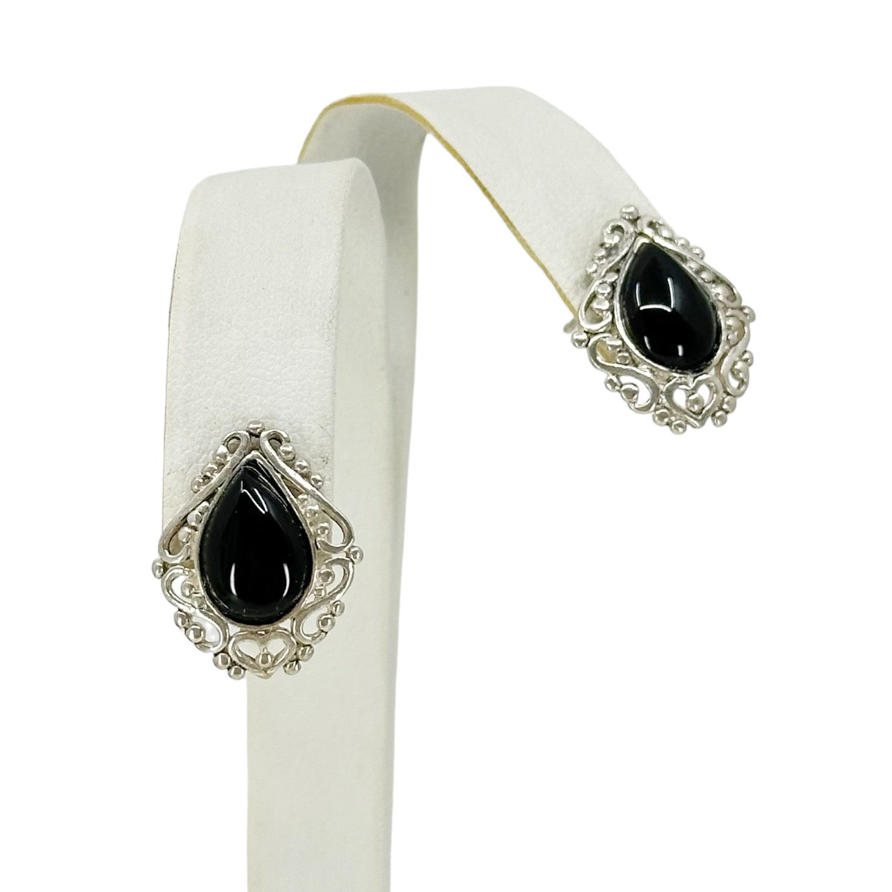 Sterling silver onyx earrings