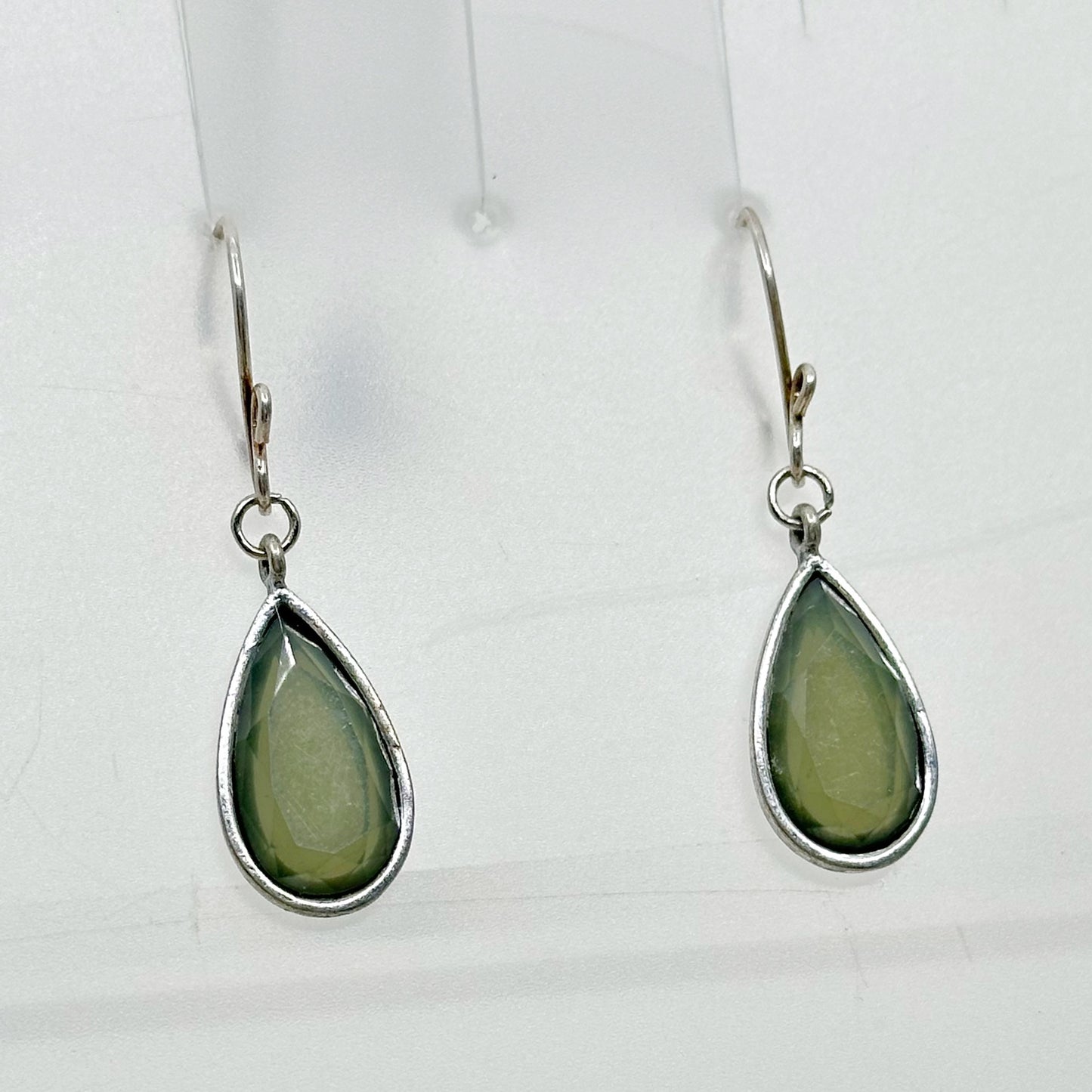 Sterling silver acrylic drop earrings