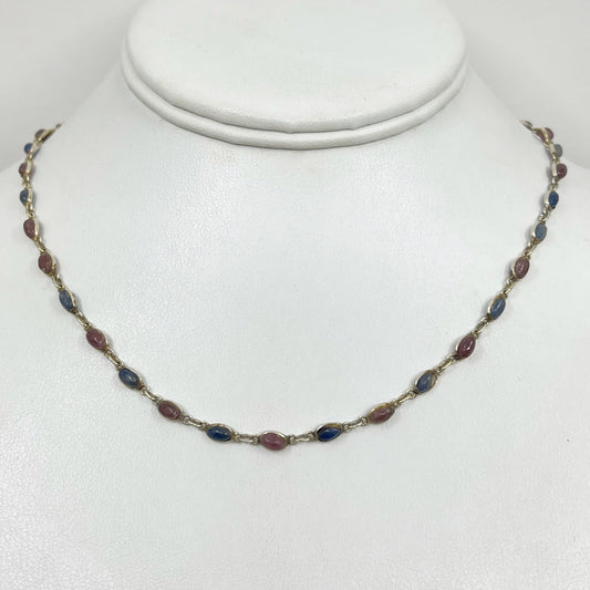 Gold Vermeil sterling silver sapphire necklace