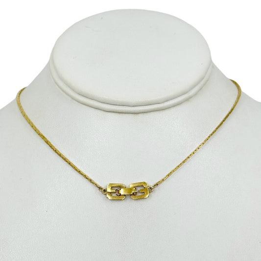 Vintage Givenchy Gold Tone Bijoux GG clasp necklace