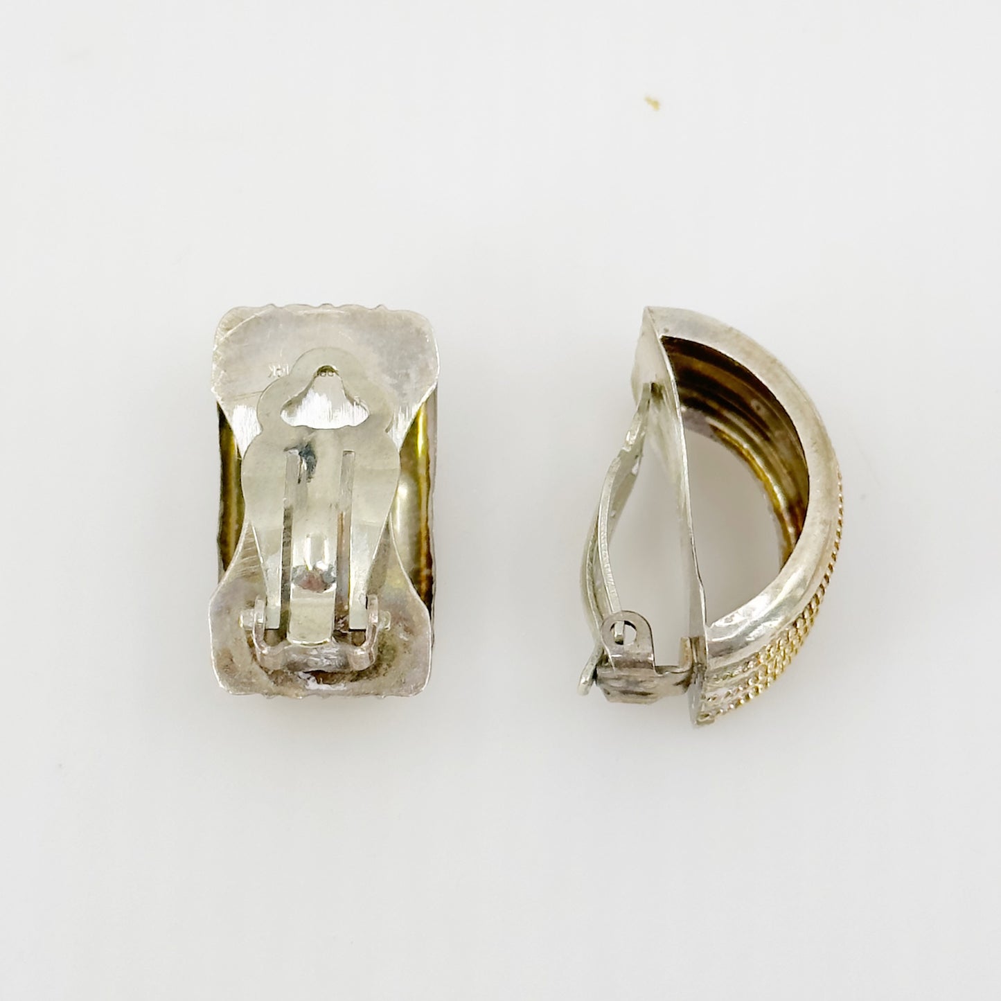 Peter Brams PBD 14k gold & Sterling silver clip on earrings