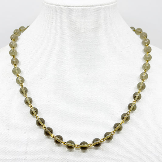 14k Gold Filled smoky quartz bead necklace