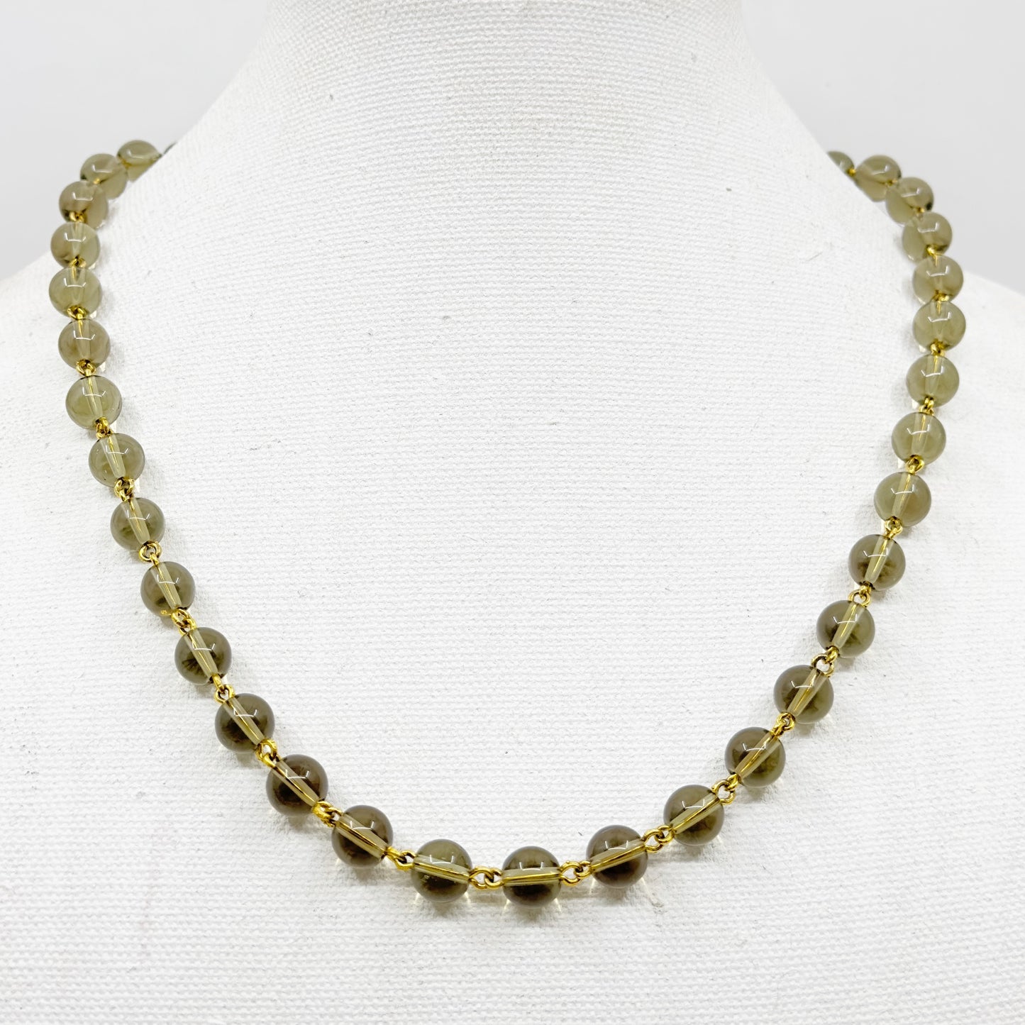 14k Gold Filled smoky quartz bead necklace