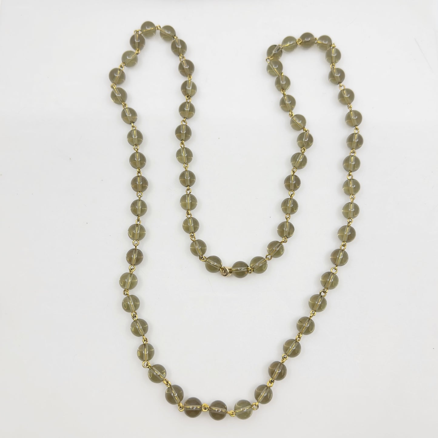 14k Gold Filled smoky quartz bead necklace