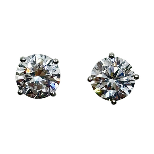 Sterling silver cubic zirconia stud earrings