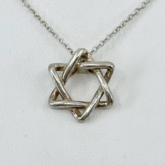 Sterling silver Star of David pendant necklace