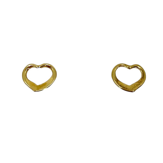 Gold Vermeil Sterling silver heart STUD earrings