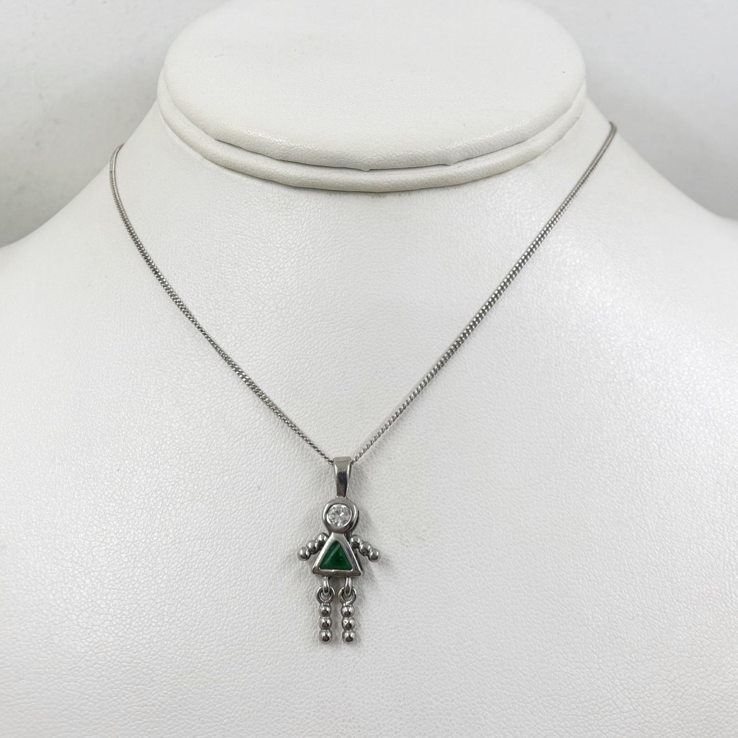 sterling silver cubic zirconia daughter girl pendant - GM720