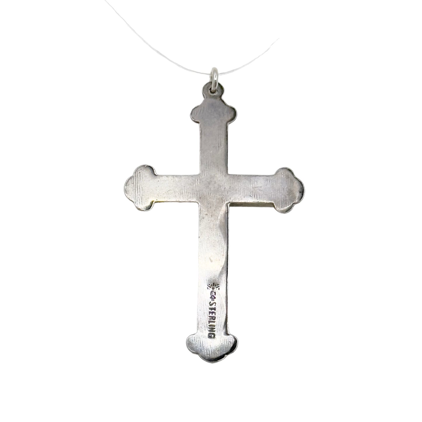 Navajo Maisels indian sterling silver turquoise cross pendant