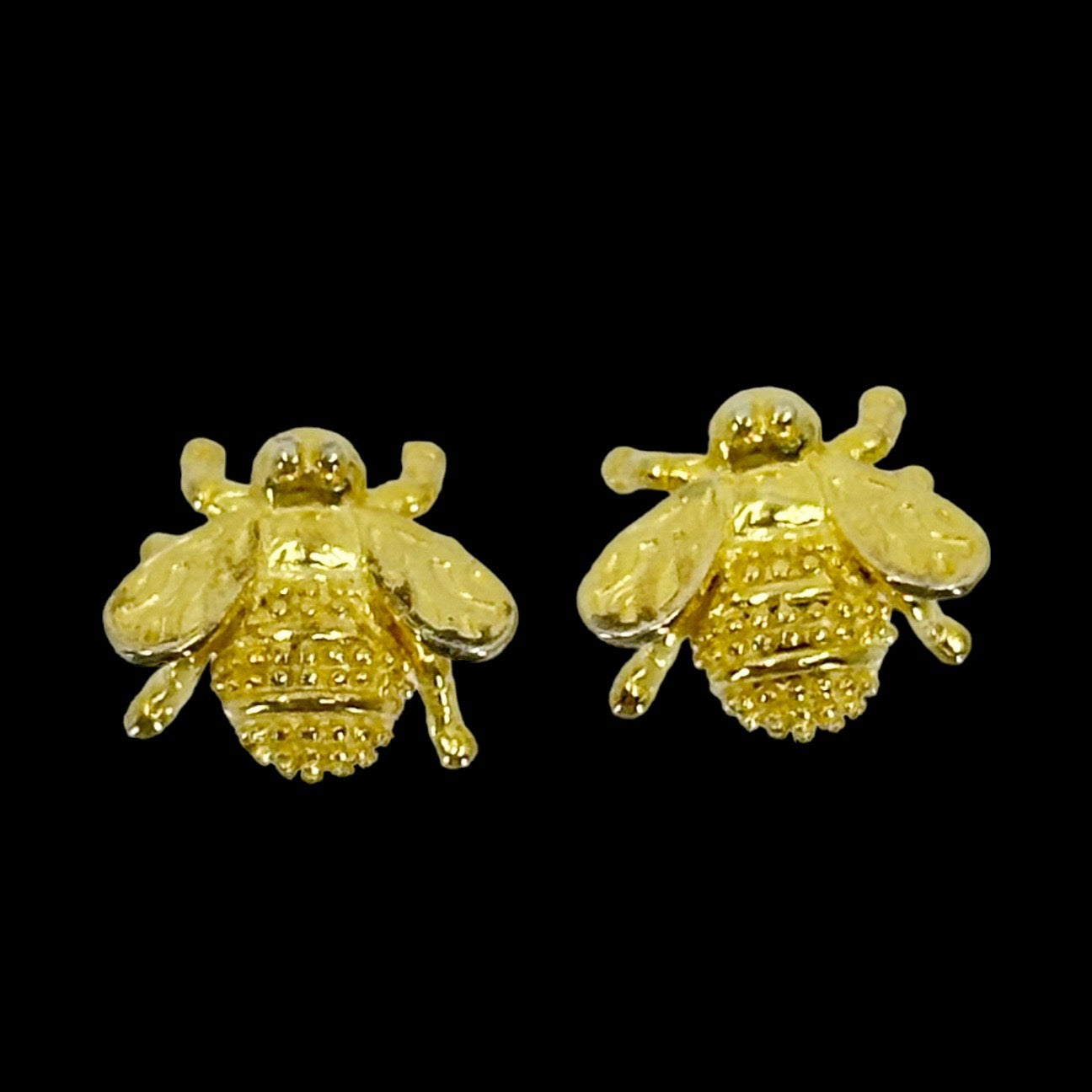 Gold Vermeil Sterling silver bee stud earrings