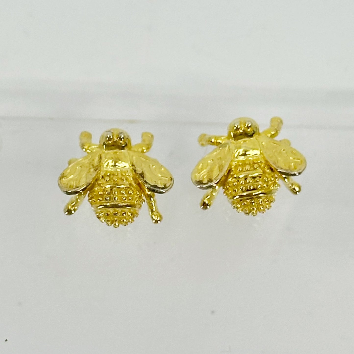 Gold Vermeil Sterling silver bee stud earrings