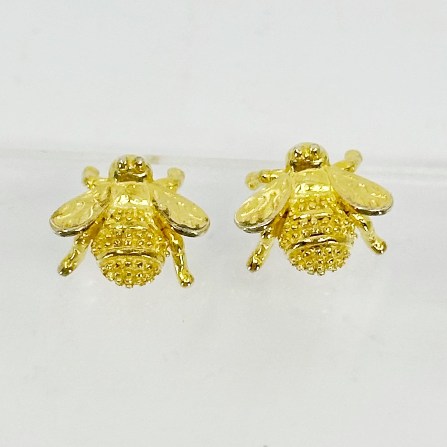 Gold Vermeil Sterling silver bee stud earrings