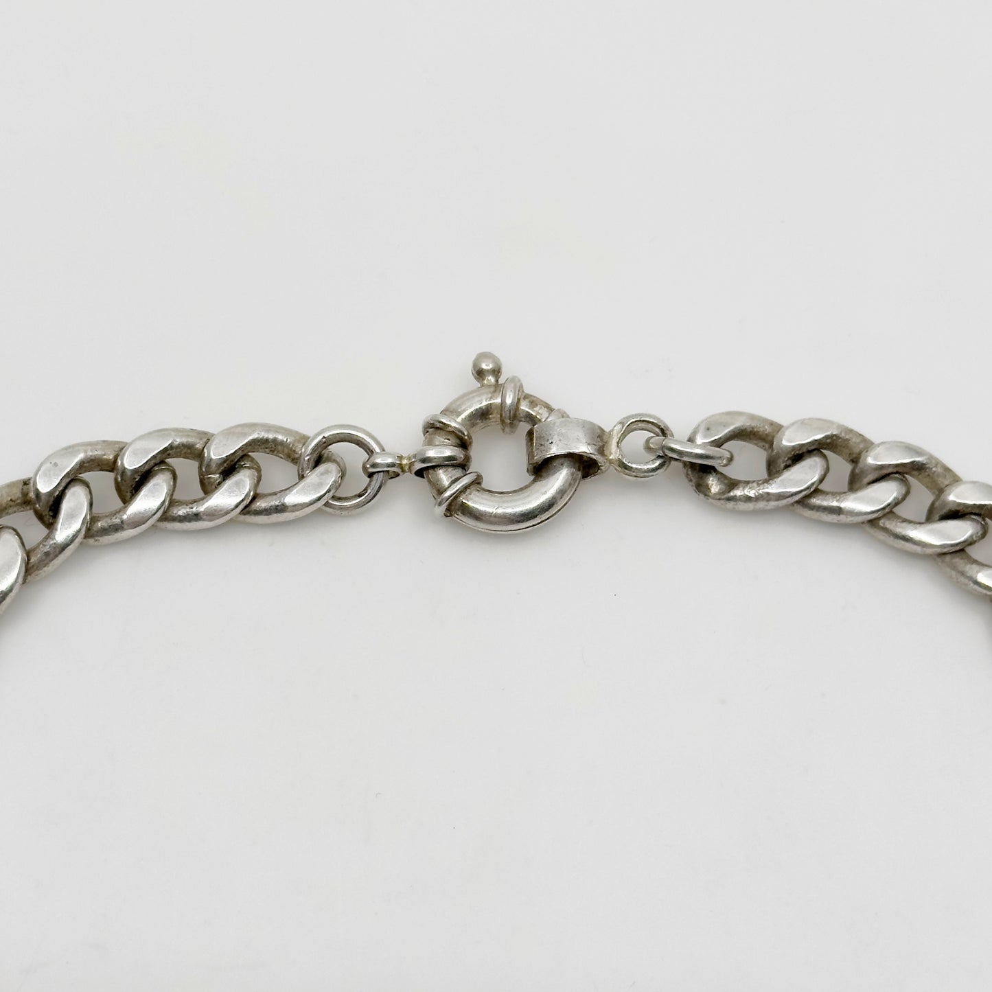 Vintage sterling silver cuban link choker necklace