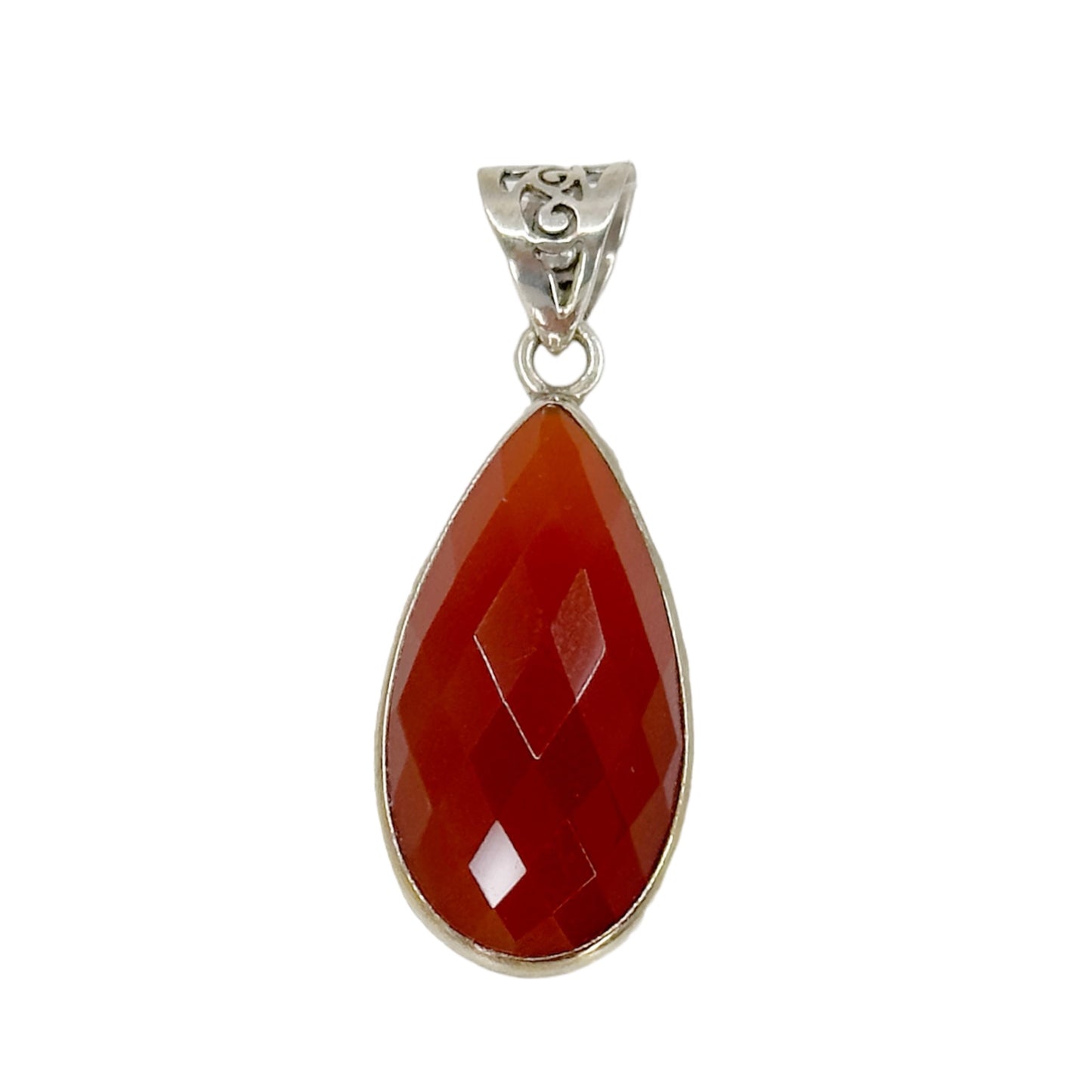 Sterling silver carnelian pendant