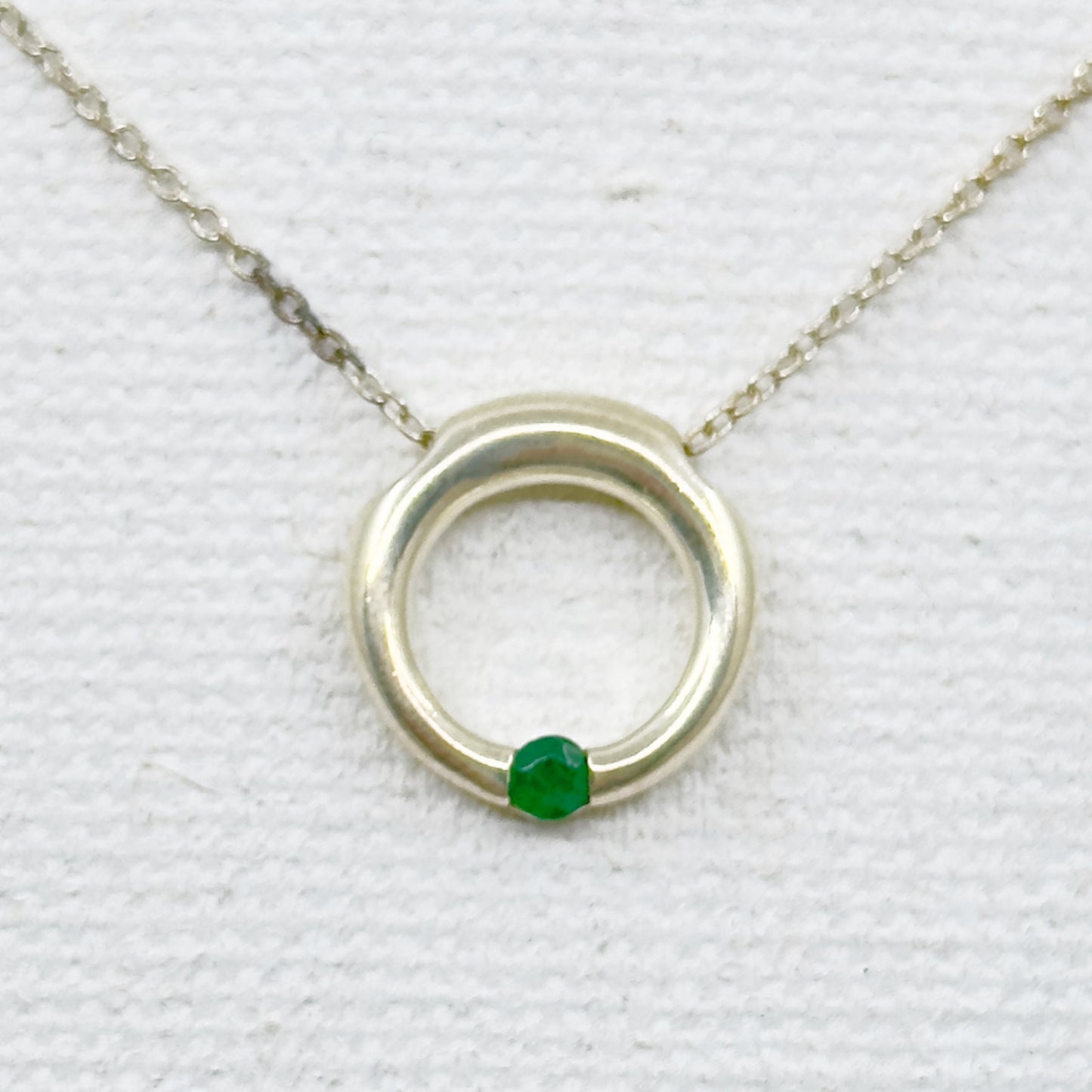 sterling silver emerald pendant necklace