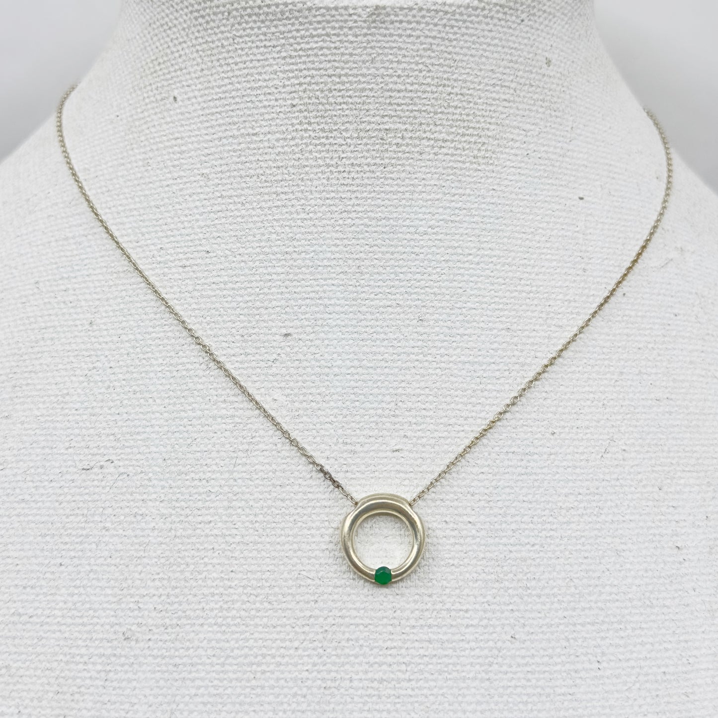 sterling silver emerald pendant necklace