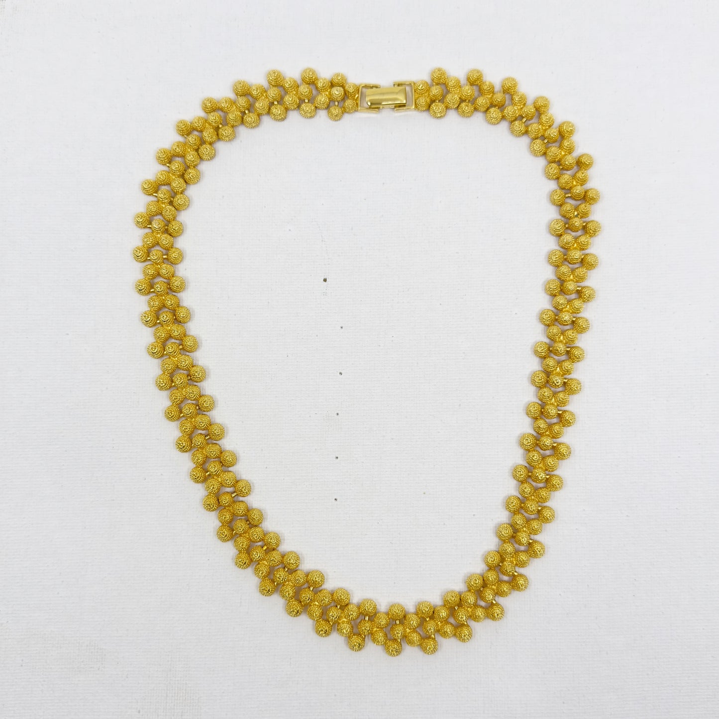 Vintage Gold tone Hobnail Domes necklace