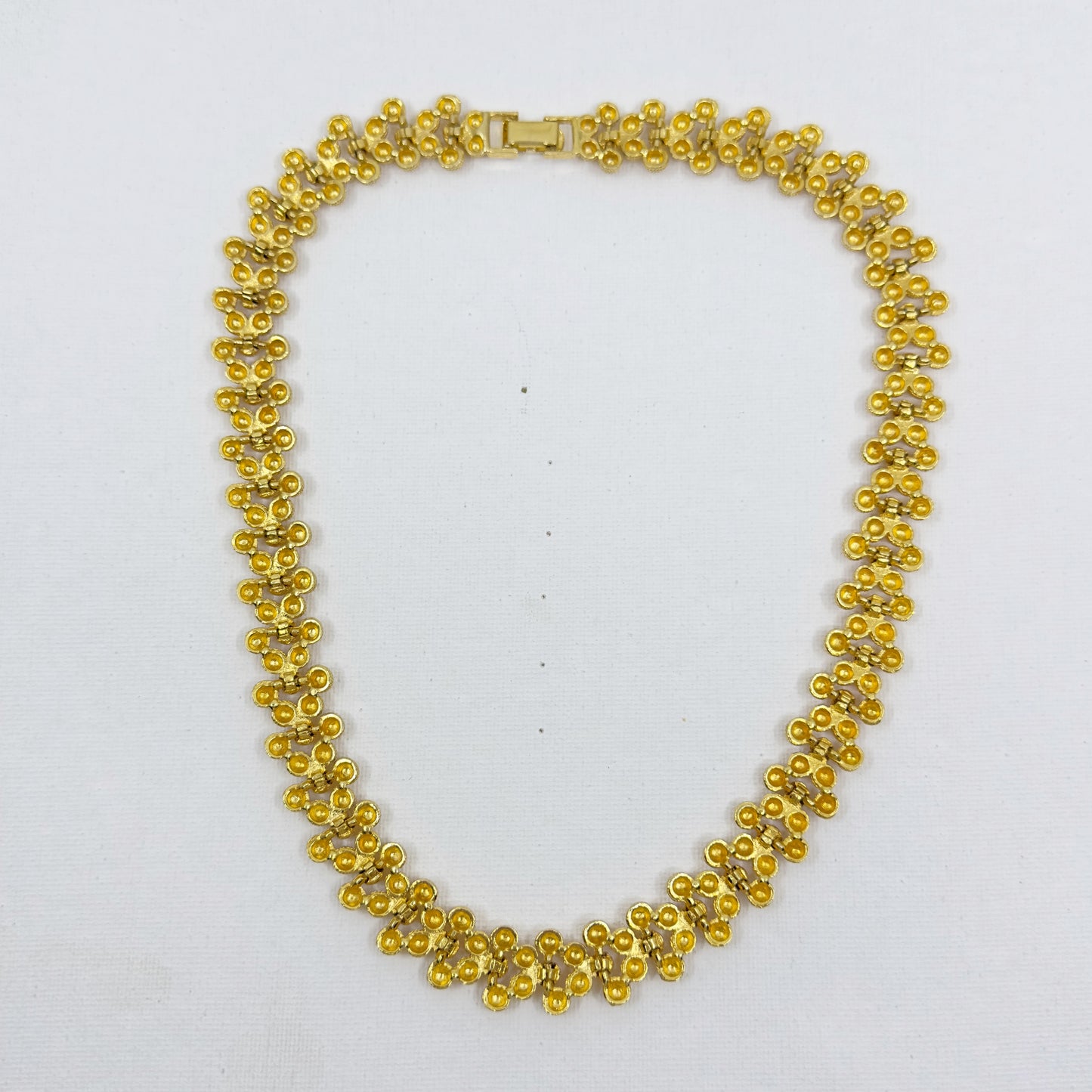 Vintage Gold tone Hobnail Domes necklace