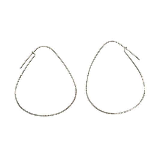 Hand Made sterling silver hammered hoop earrings