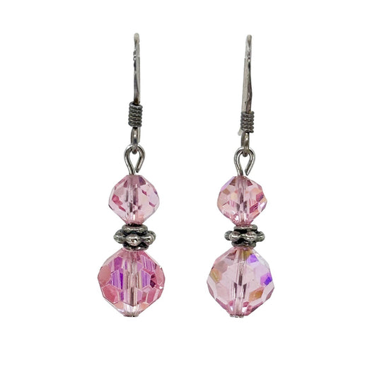 Sterling silver Crystal bead earrings