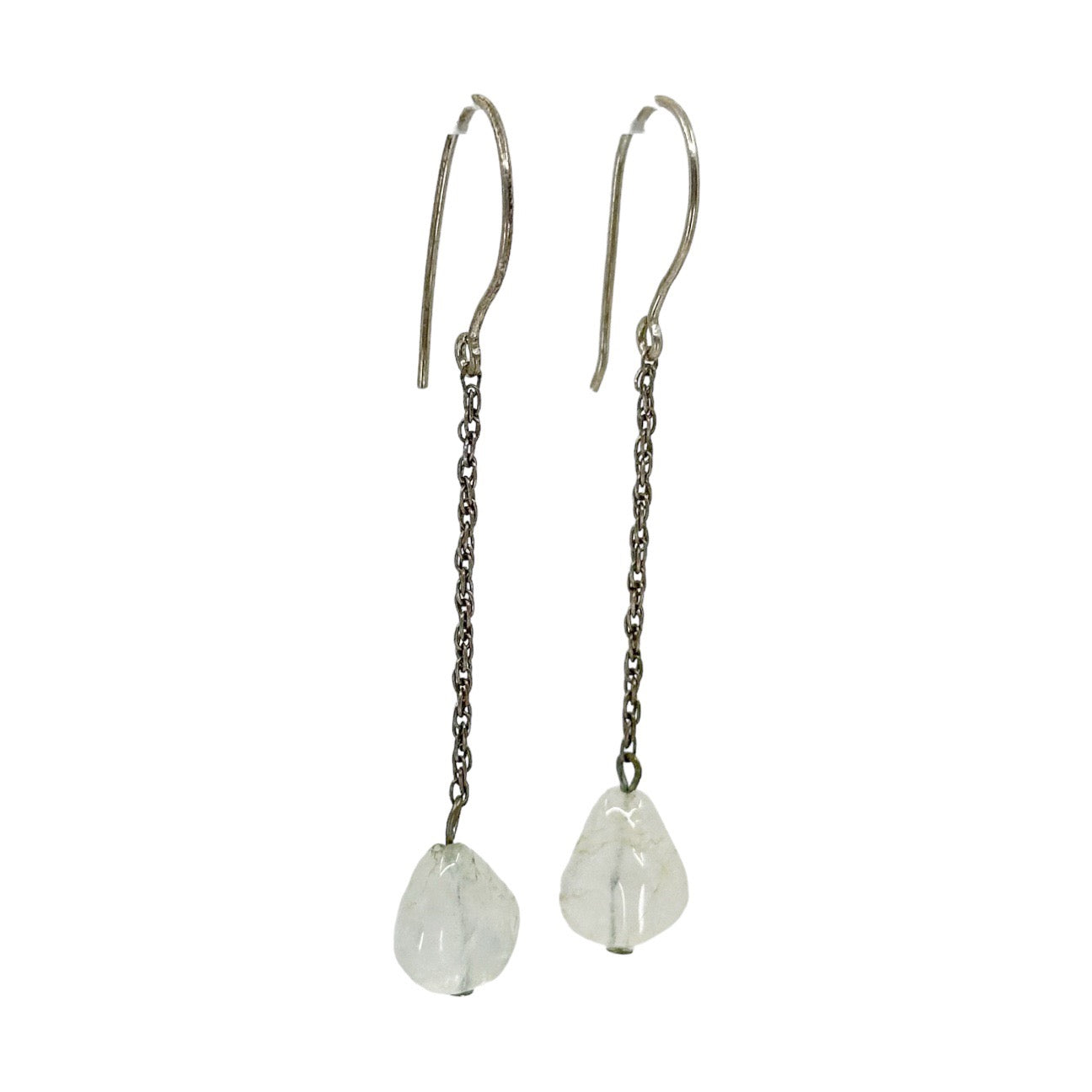 Sterling silver moonstone bead earrings