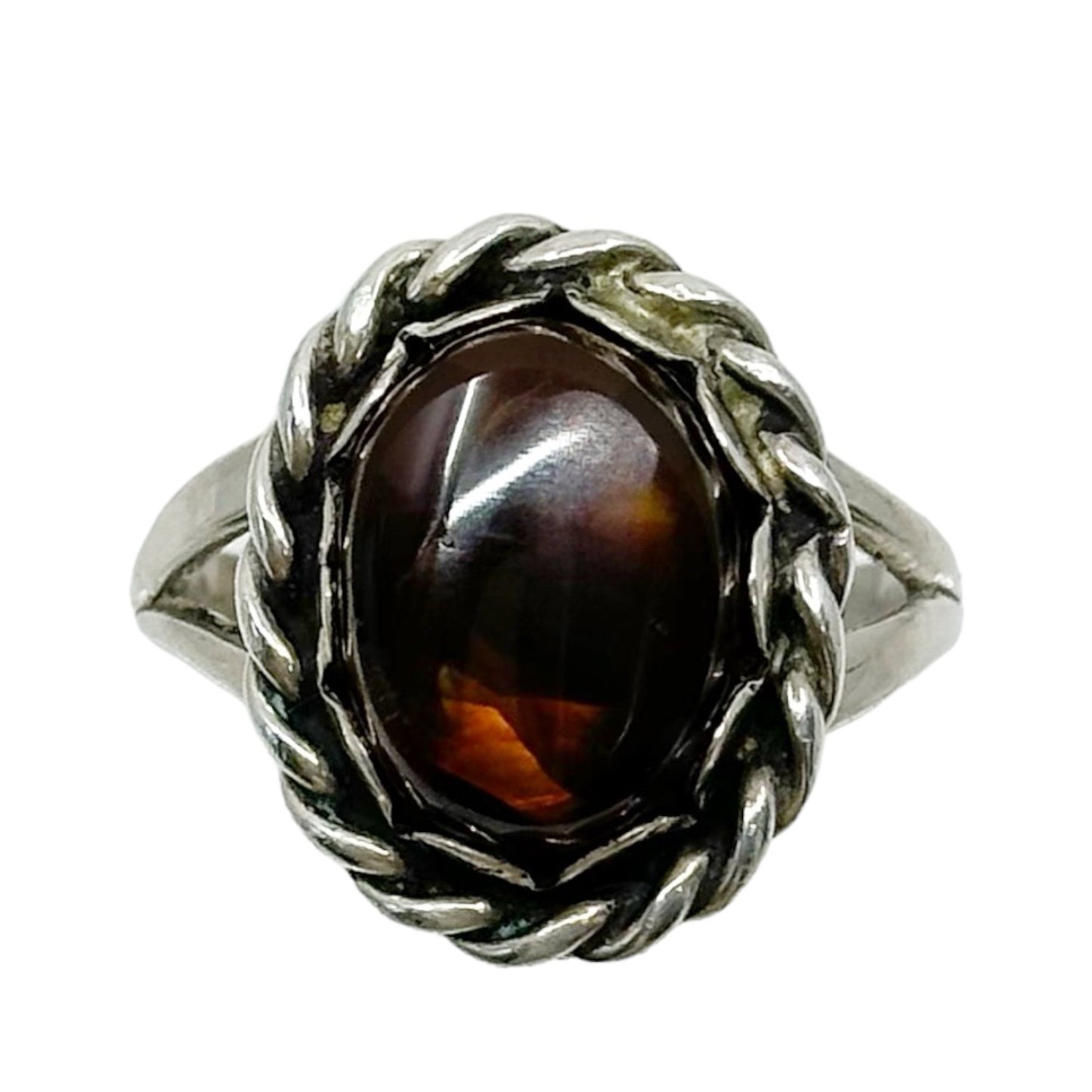 Navajo Sterling silver Fire agate ring