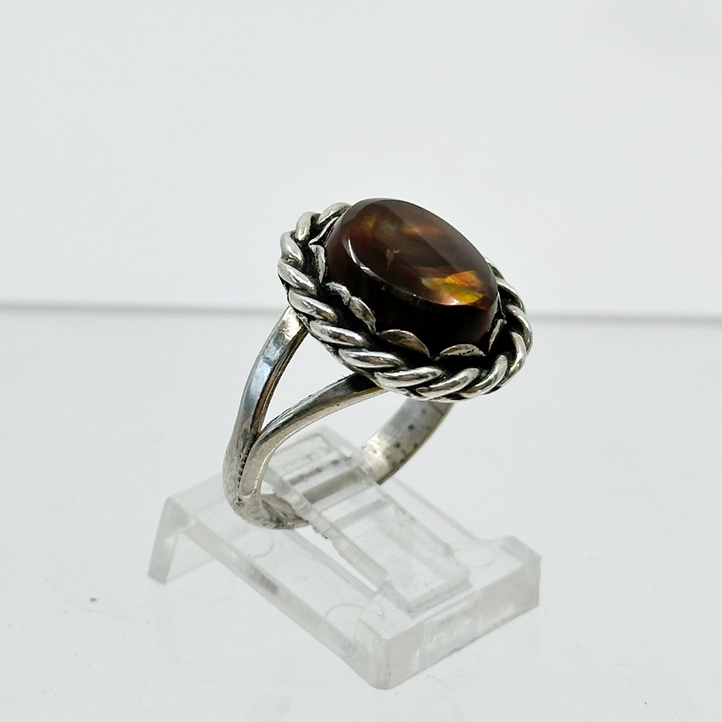 Navajo Sterling silver Fire agate ring