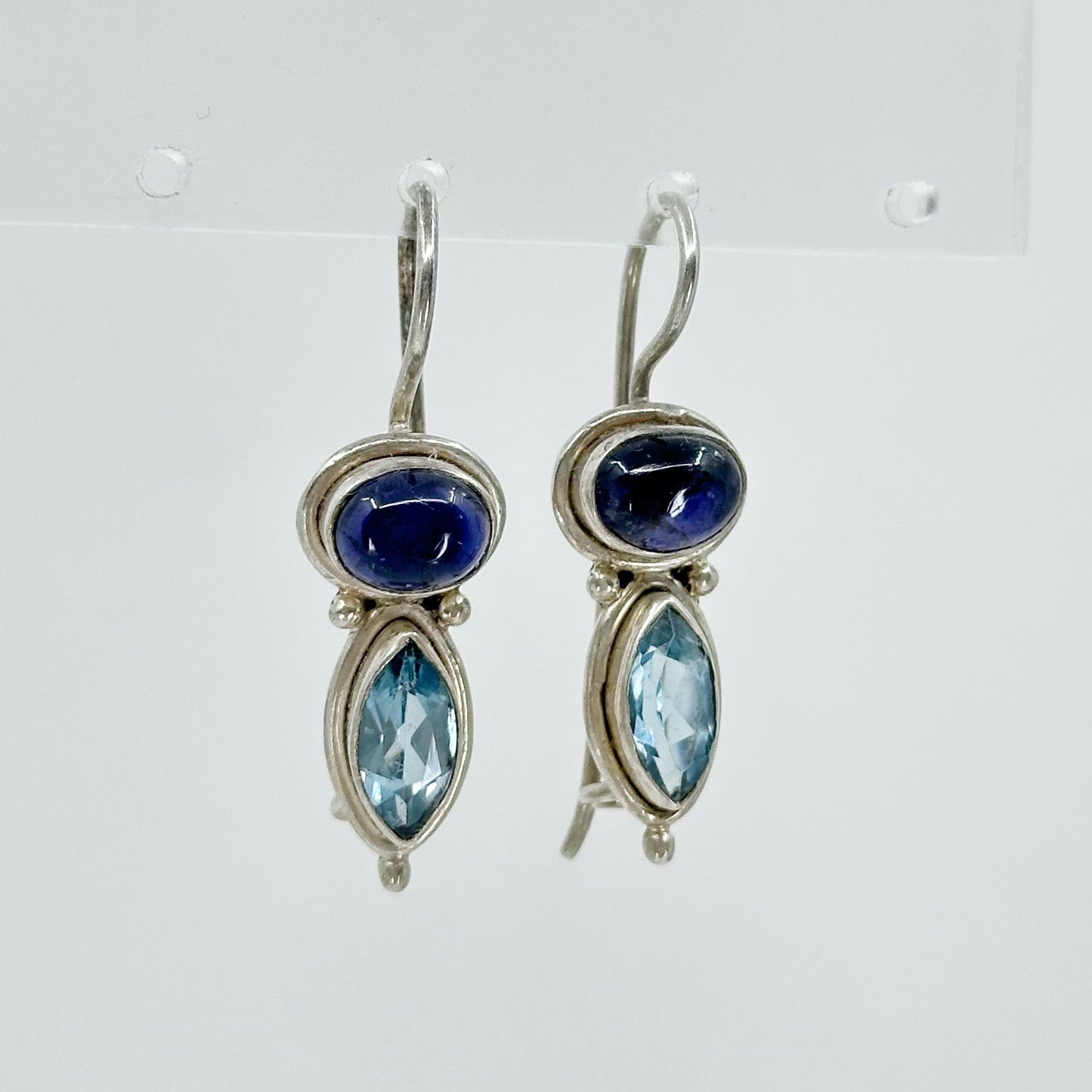 Sterling silver Blue Topaz & Amethyst earrings