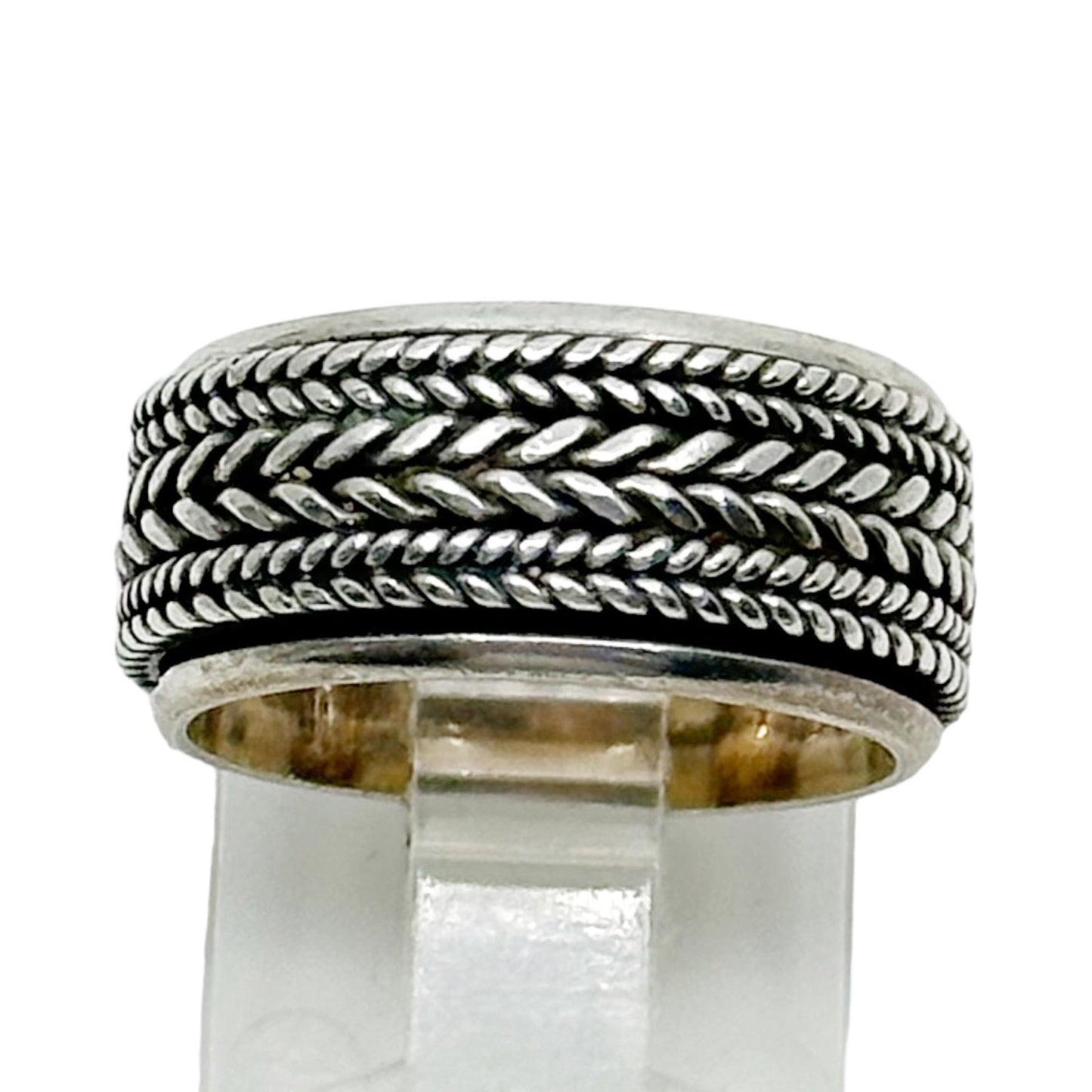 Sterling silver spinner band ring