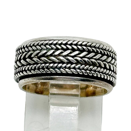 Sterling silver spinner band ring