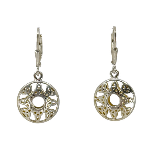 Sterling silver Celtic knot bead drop earrings