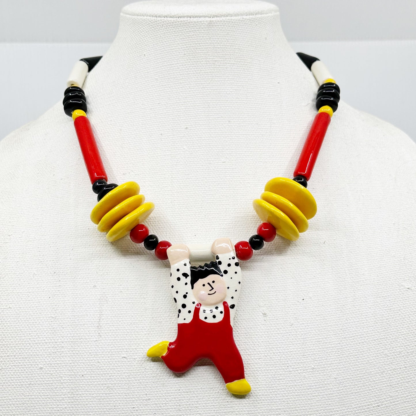 Ruby Z Candace Loheed ceramic boy pendant necklace