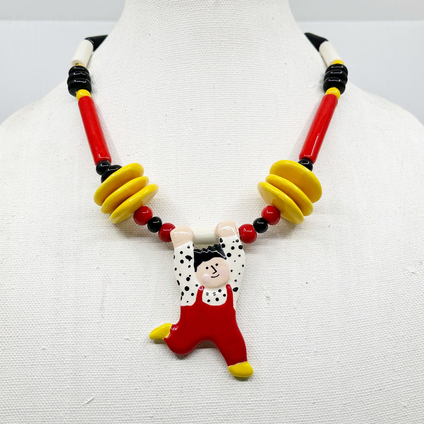 Ruby Z Candace Loheed ceramic boy pendant necklace