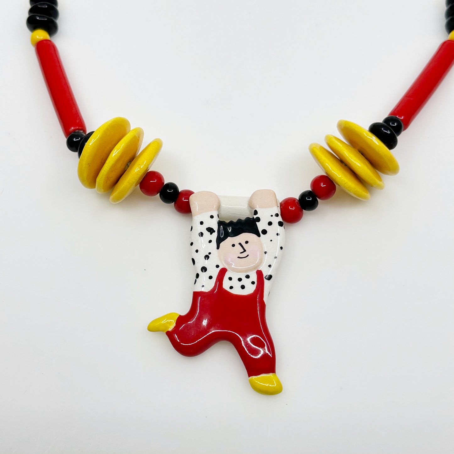 Ruby Z Candace Loheed ceramic boy pendant necklace