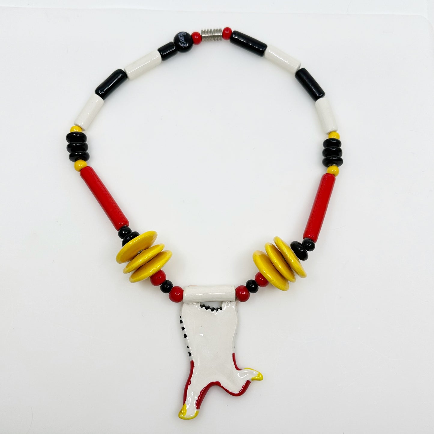 Ruby Z Candace Loheed ceramic boy pendant necklace