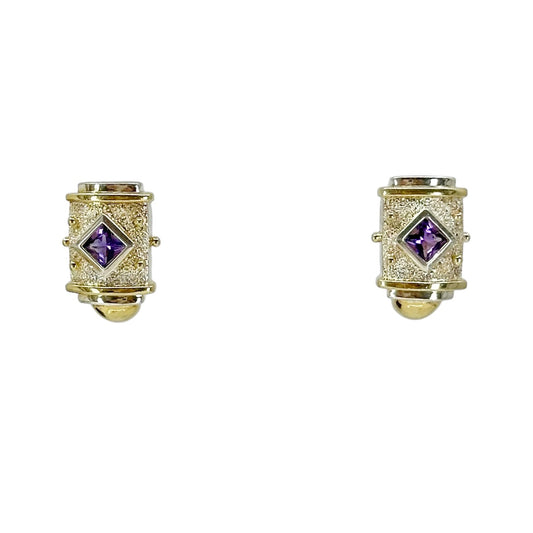 Gold Vermeil Sterling silver amethyst earrings