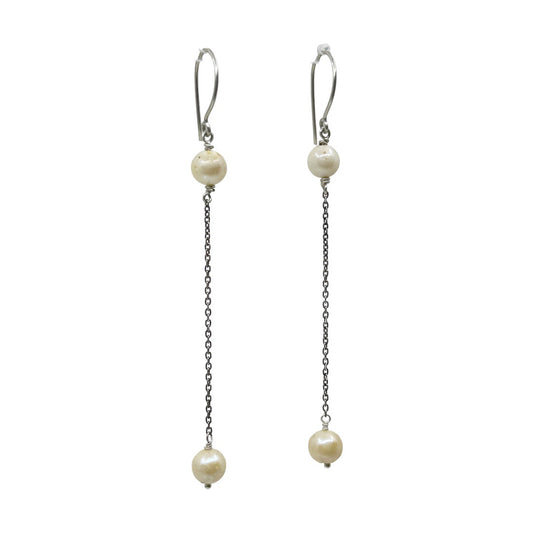 Sterling silver cultured pearl earrings