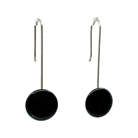 Sterling silver Onyx bead earrings