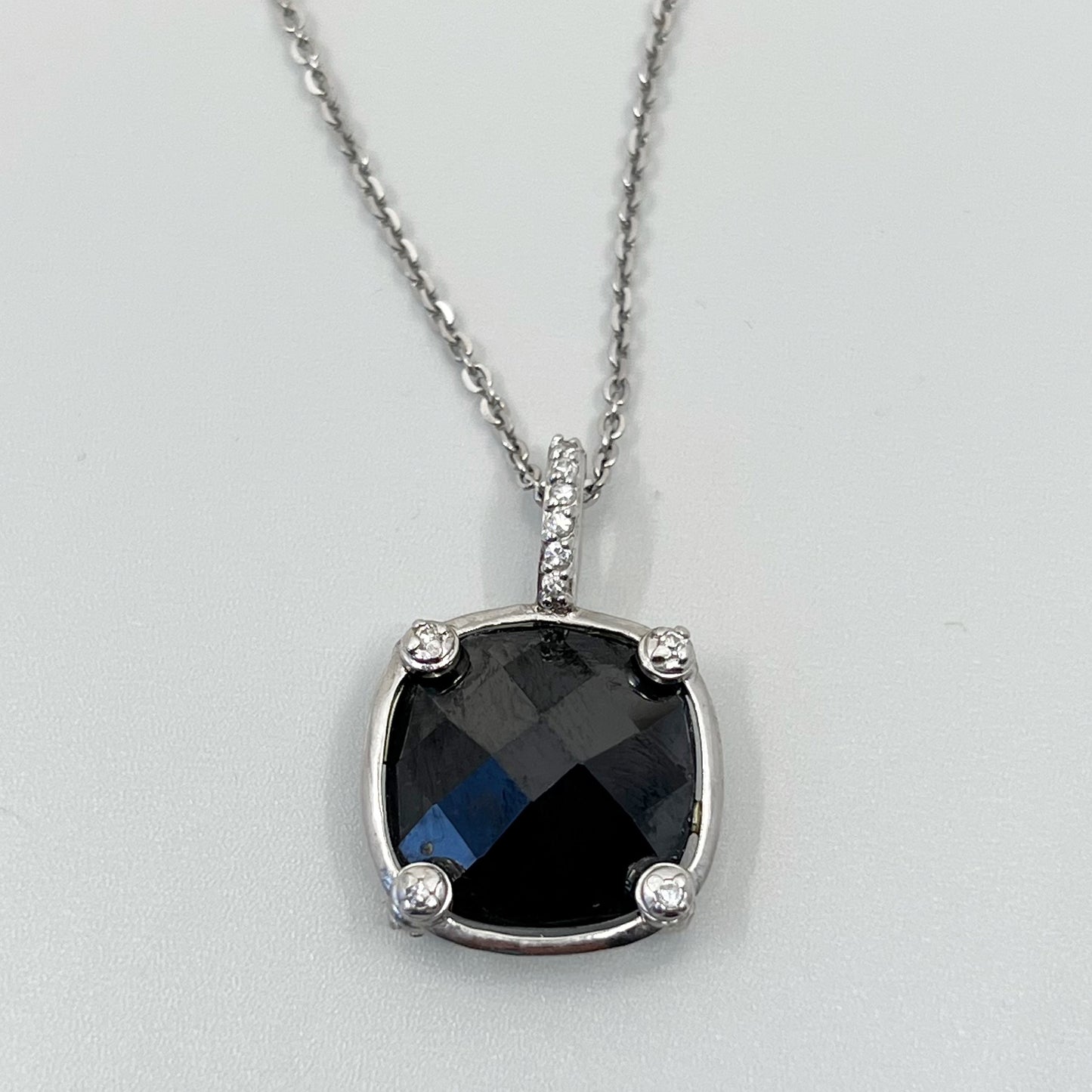 Berricle Sterling silver onyx & cubic zirconia necklace