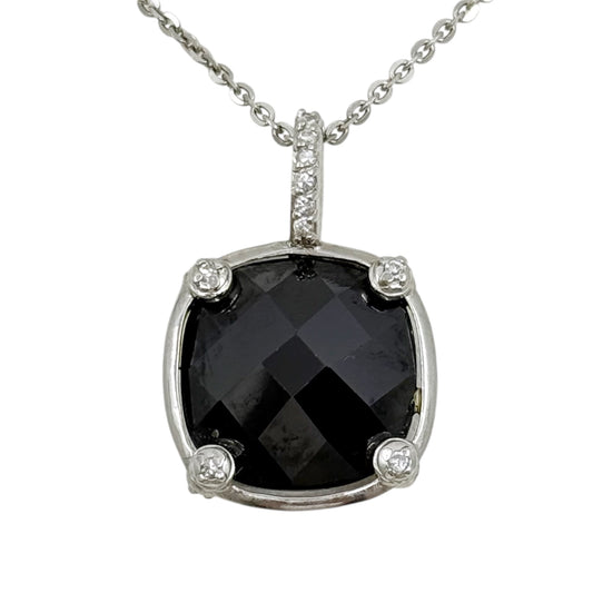 Berricle Sterling silver onyx & cubic zirconia necklace - GM8