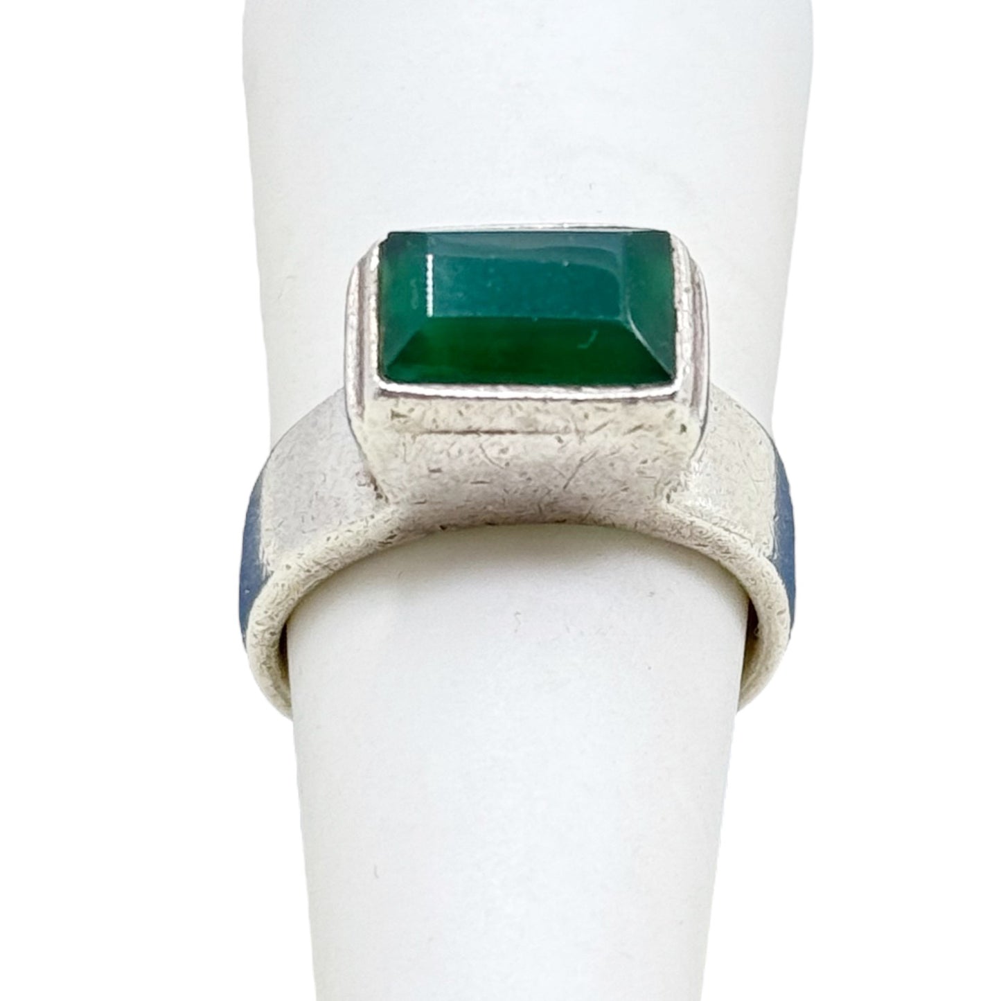 Mid Century sterling silver chrysoprase ring - GM354