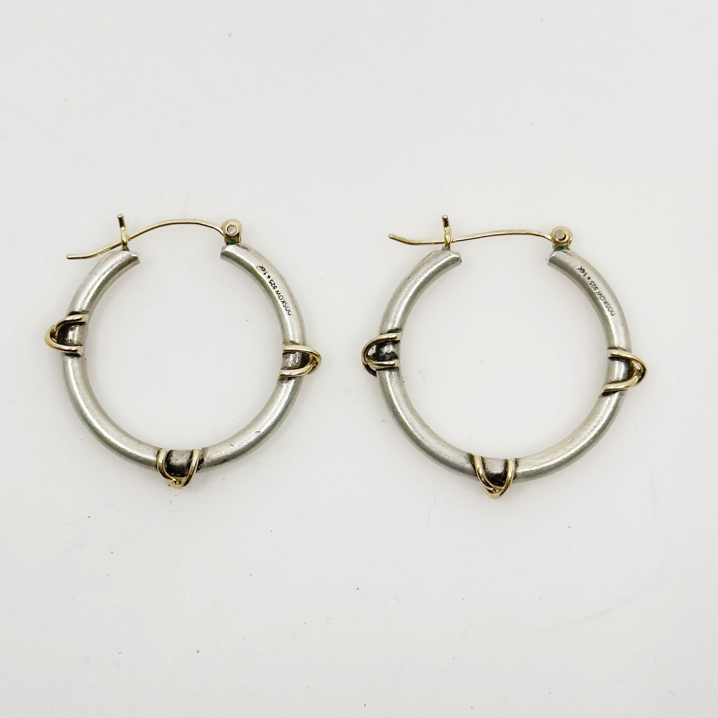 Leonore Doskow 14k gold & sterling silver hoop earrings