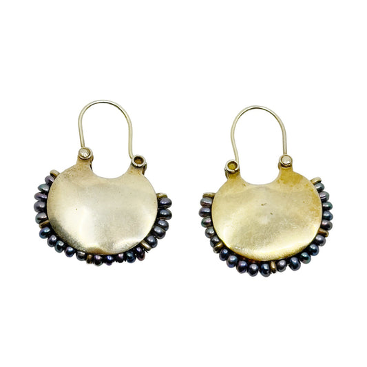 Gold Vermeil sterling silver pearl earrings