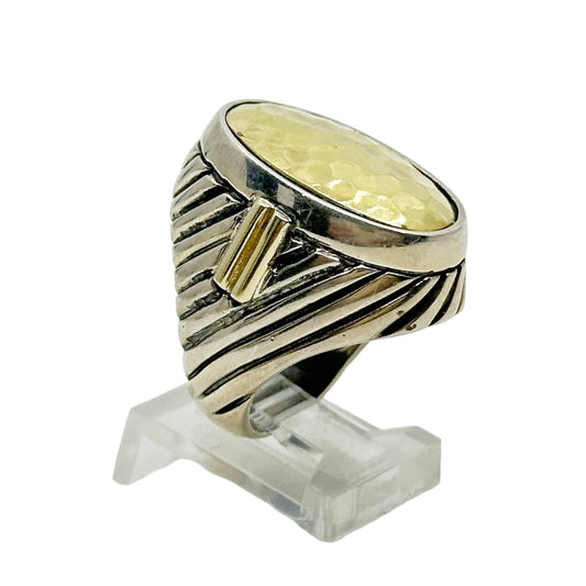 Menegatti 18k gold Sterling silver signet ring