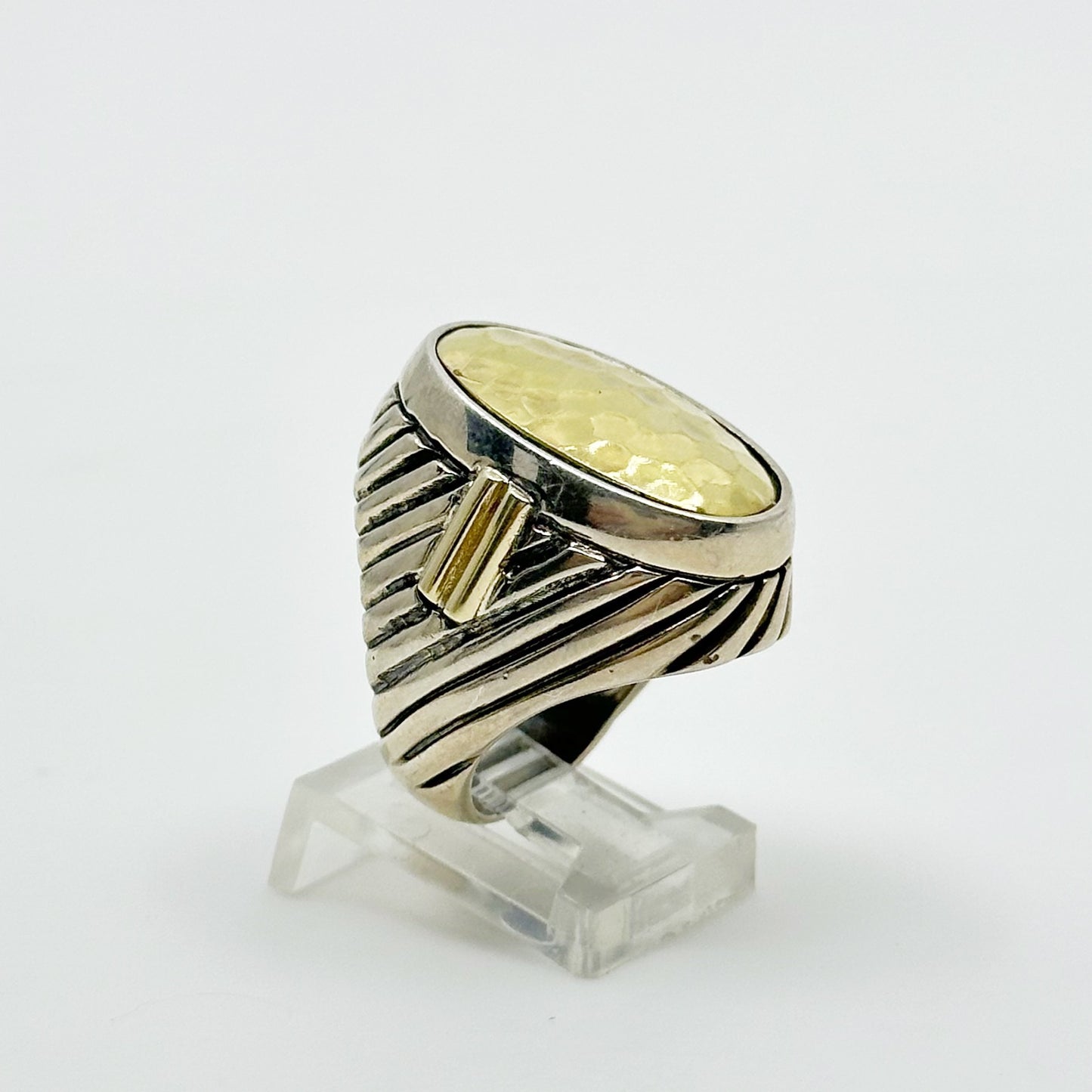 Menegatti 18k gold Sterling silver signet ring