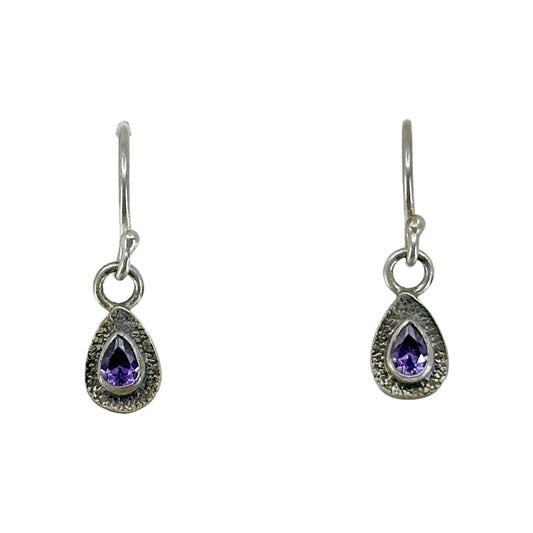 Hand Made Sterling silver amethyst earrings