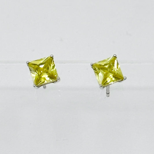 Sterling silver cubic zirconia stud earrings