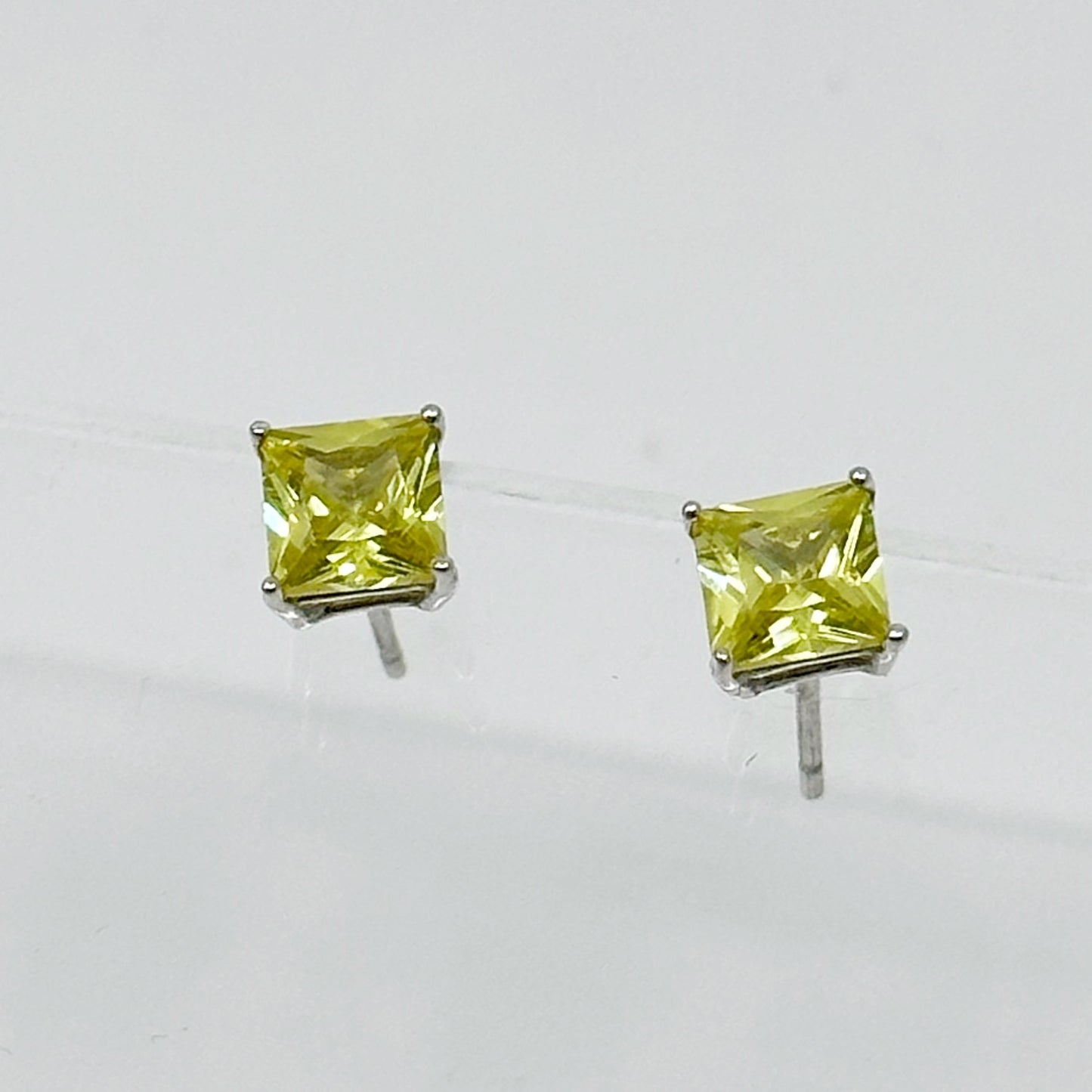 Sterling silver cubic zirconia stud earrings