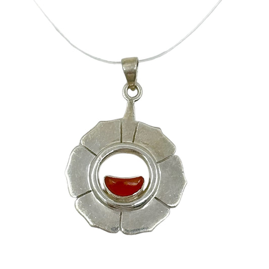 sterling silver carnelian Berk Chakra pendant