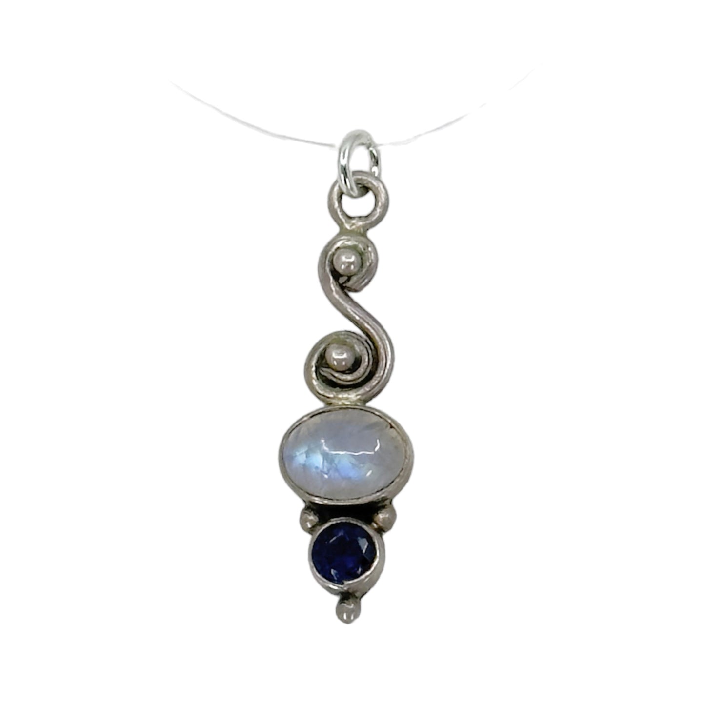 Sterling silver Moonstone & Iolite Pendant